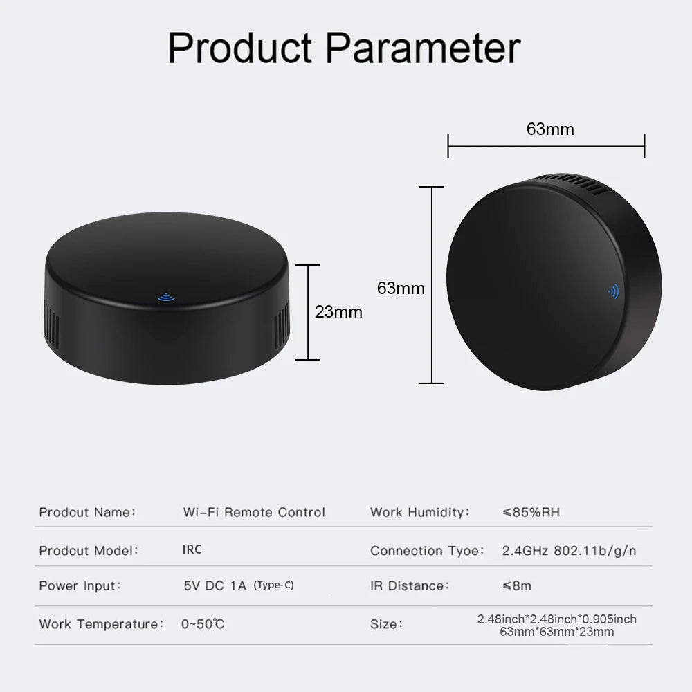 IRC02 Universal remote control single IR WIFI Remote Control Home Tuya APP Intelligent WIFI Universal Remote Control
