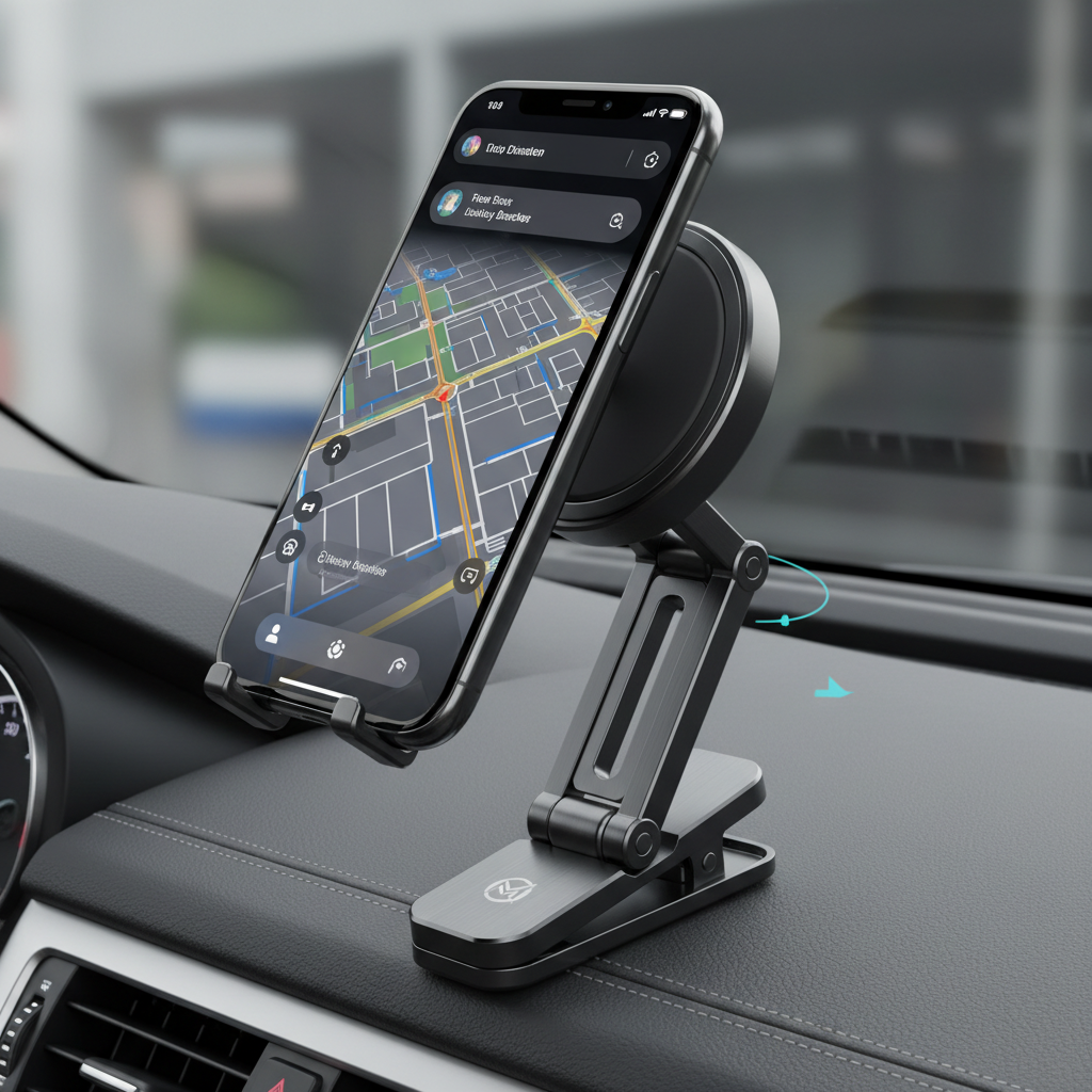 Magnetic Car Phone Holder Foldable Portable Holder for All Smartphones & Car Models 360° Rotatable Adjustable Lazy Phone Bracket