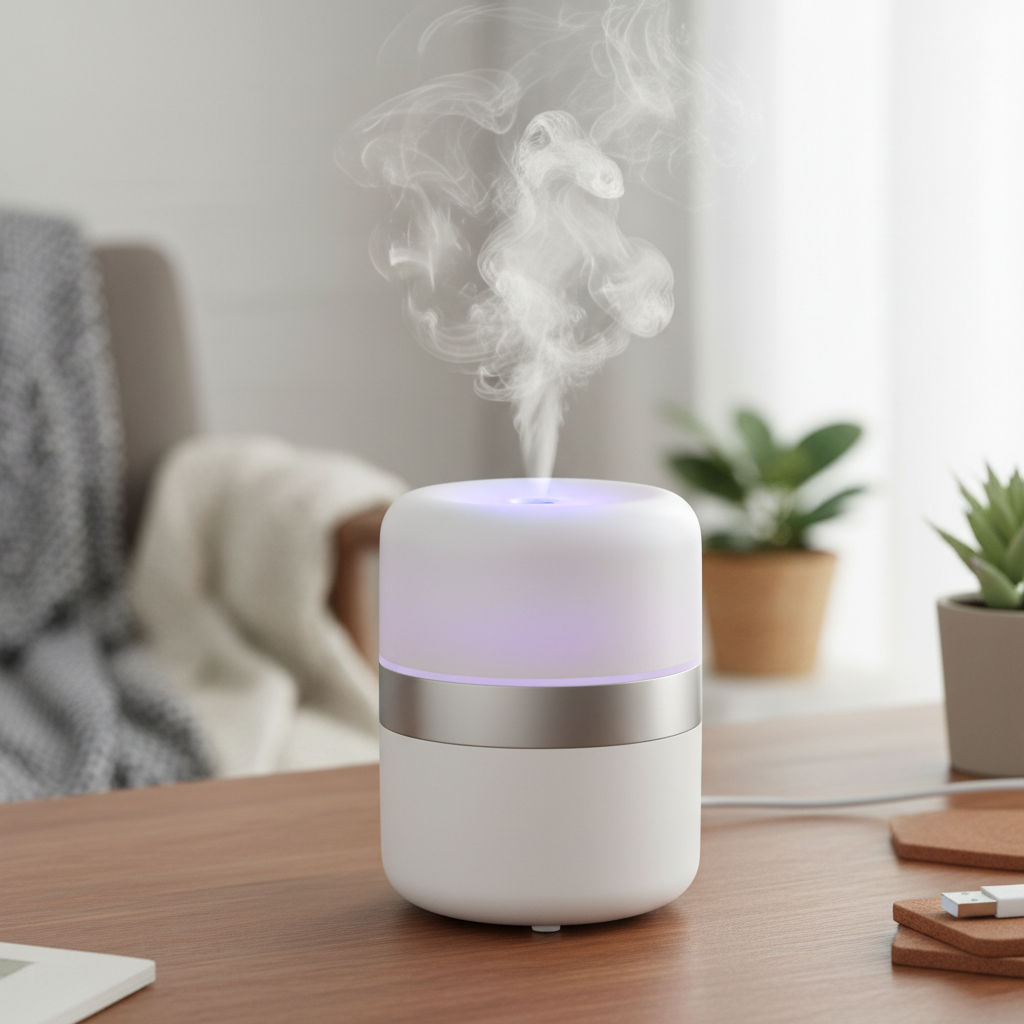 Portable USB Mini Humidifier with Night Light